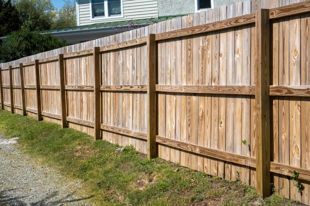Newly constructed backyard fence facing alley.

