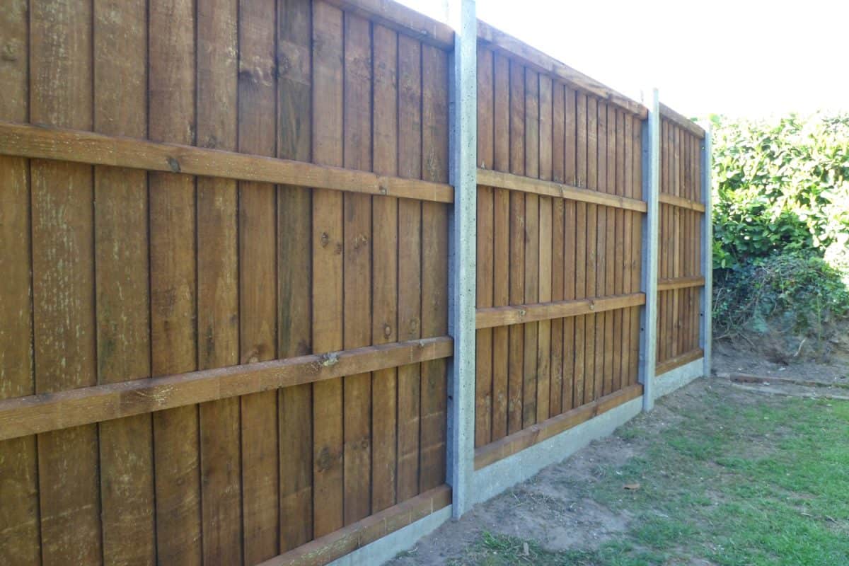Wooden Garden Fence & Concrete Posts