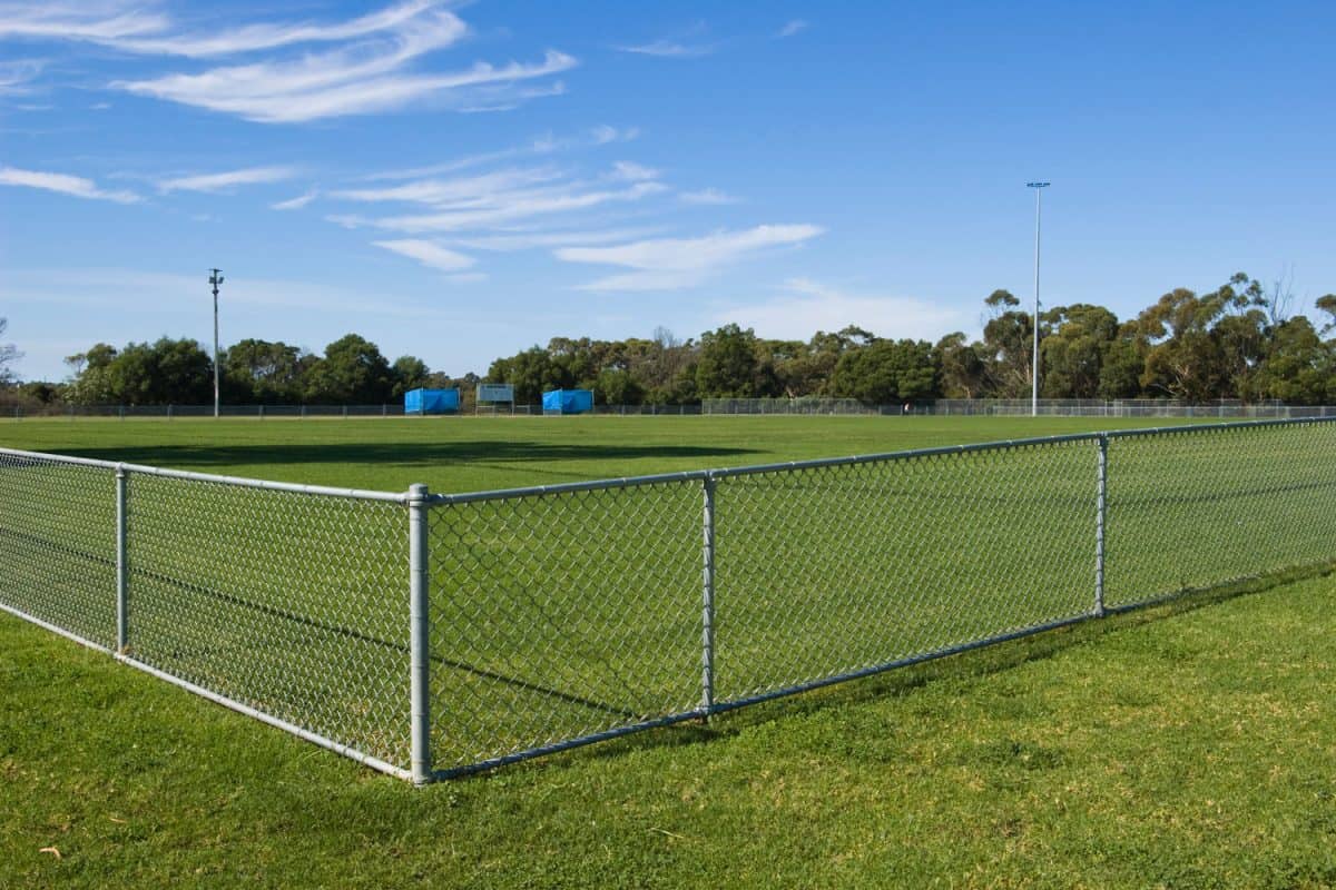A fence at a baseball field