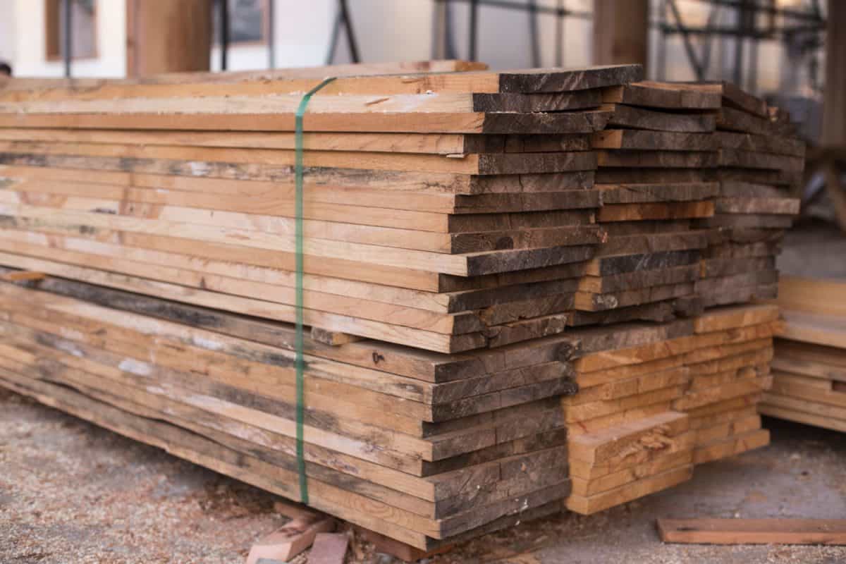 A huge bundle of pressure treated wood