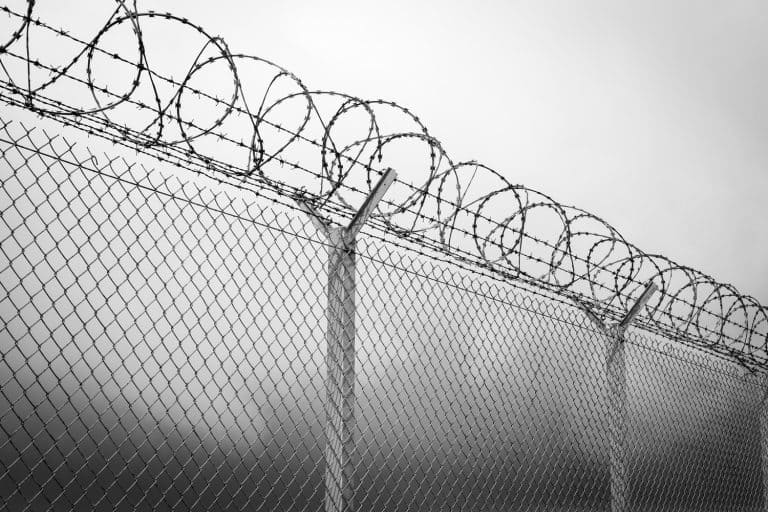 Barbed wire - restricted area, black and white - How Tall Should A Barbed Wire Fence Be