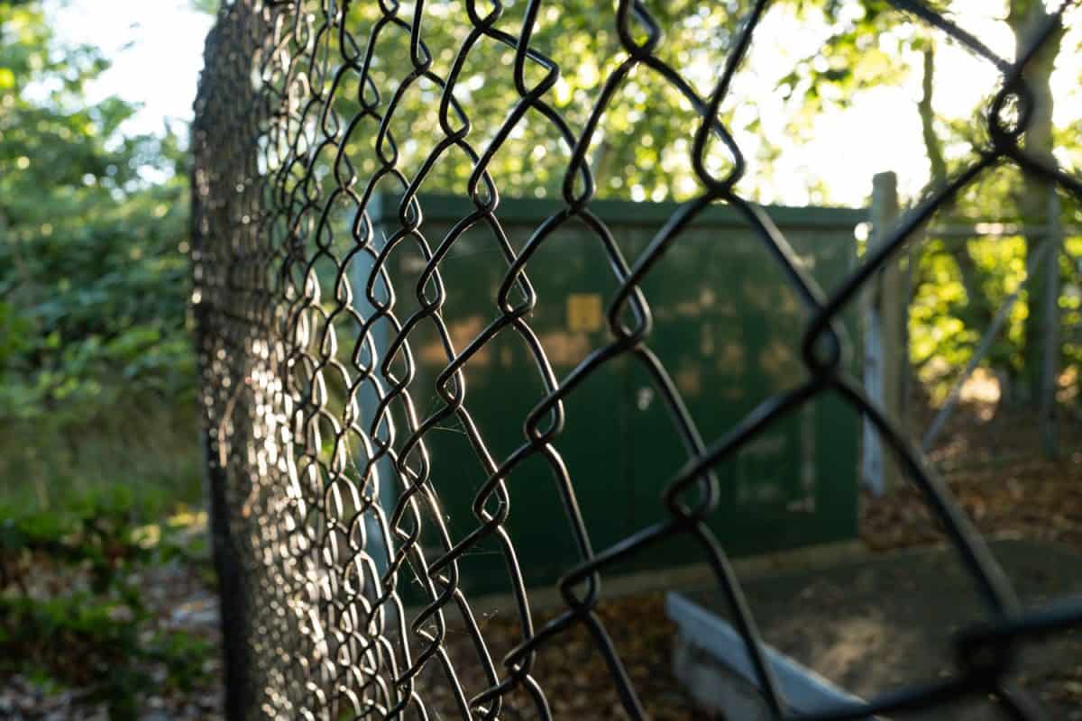 Black powder coated chain link fence