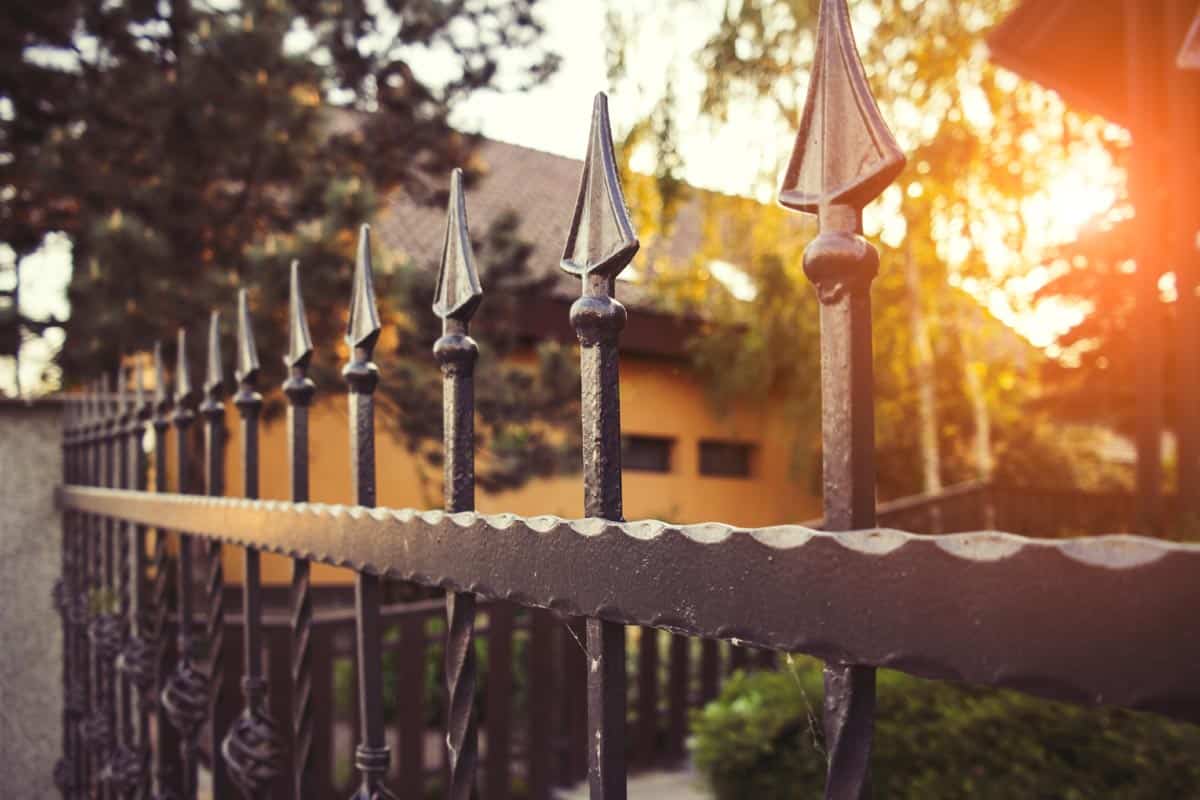 Nice wrought iron fence in afternoon