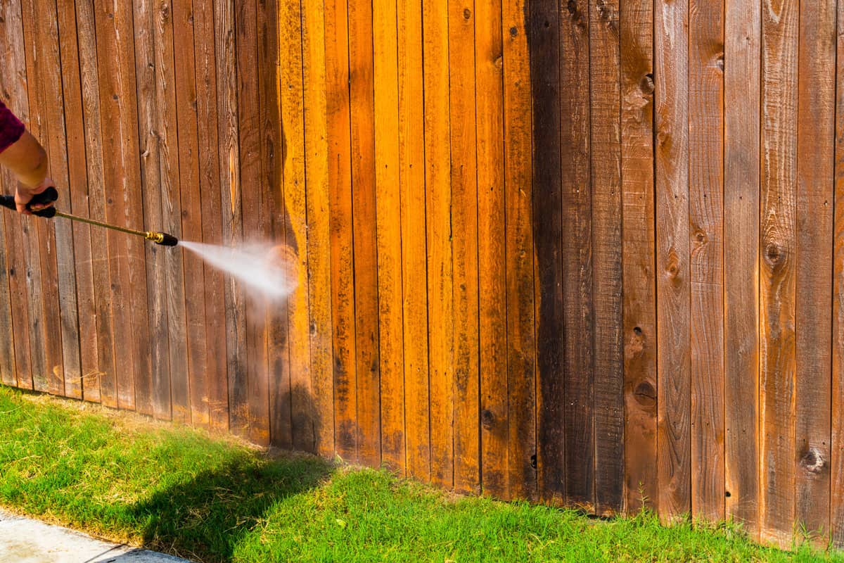 Pressure Washing Wooden Fence