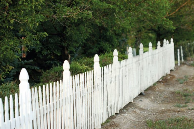 Receding-fence-white-wooden-fence.-Should-Fence-Posts-Wobble-[And-How-To-Fix-It]