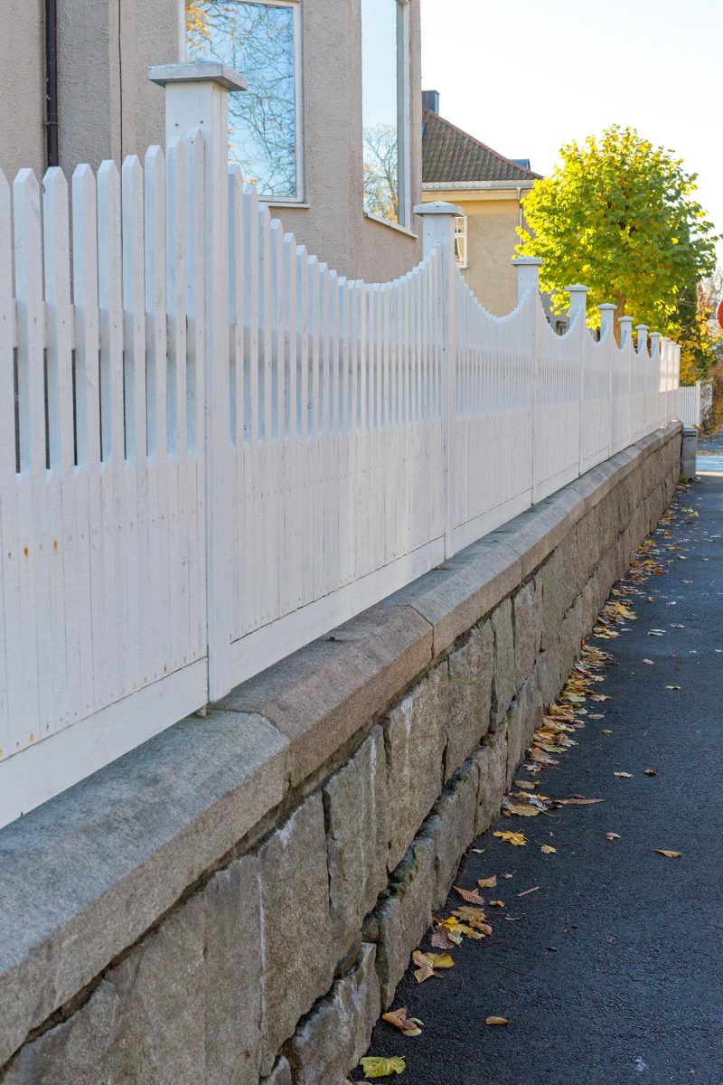 White picket fence residential house