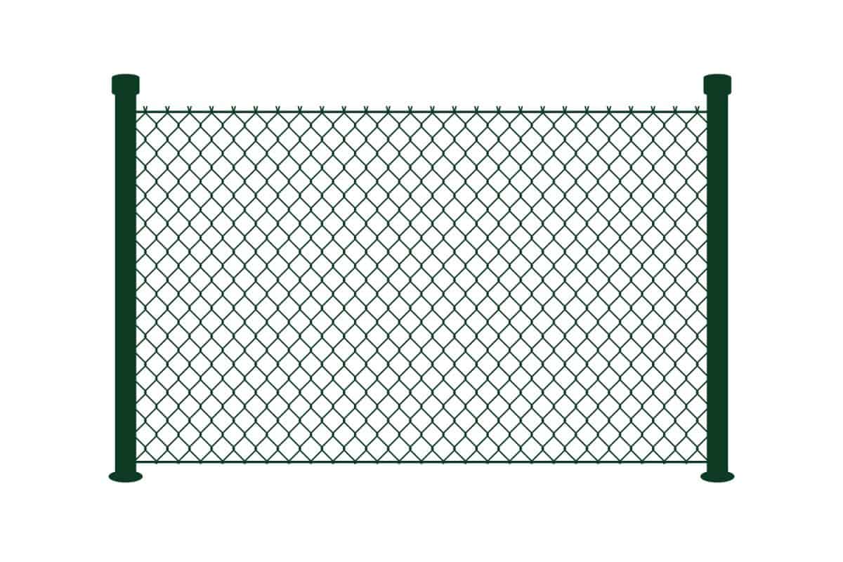 Wire fence gauge on white background. Vector construction border. 