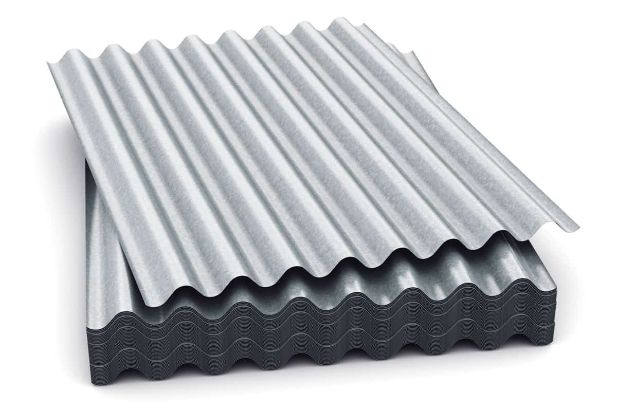 stacked metal steel zinc-plated or galvanized wave shaped profile sheets for roof and roofing construction
