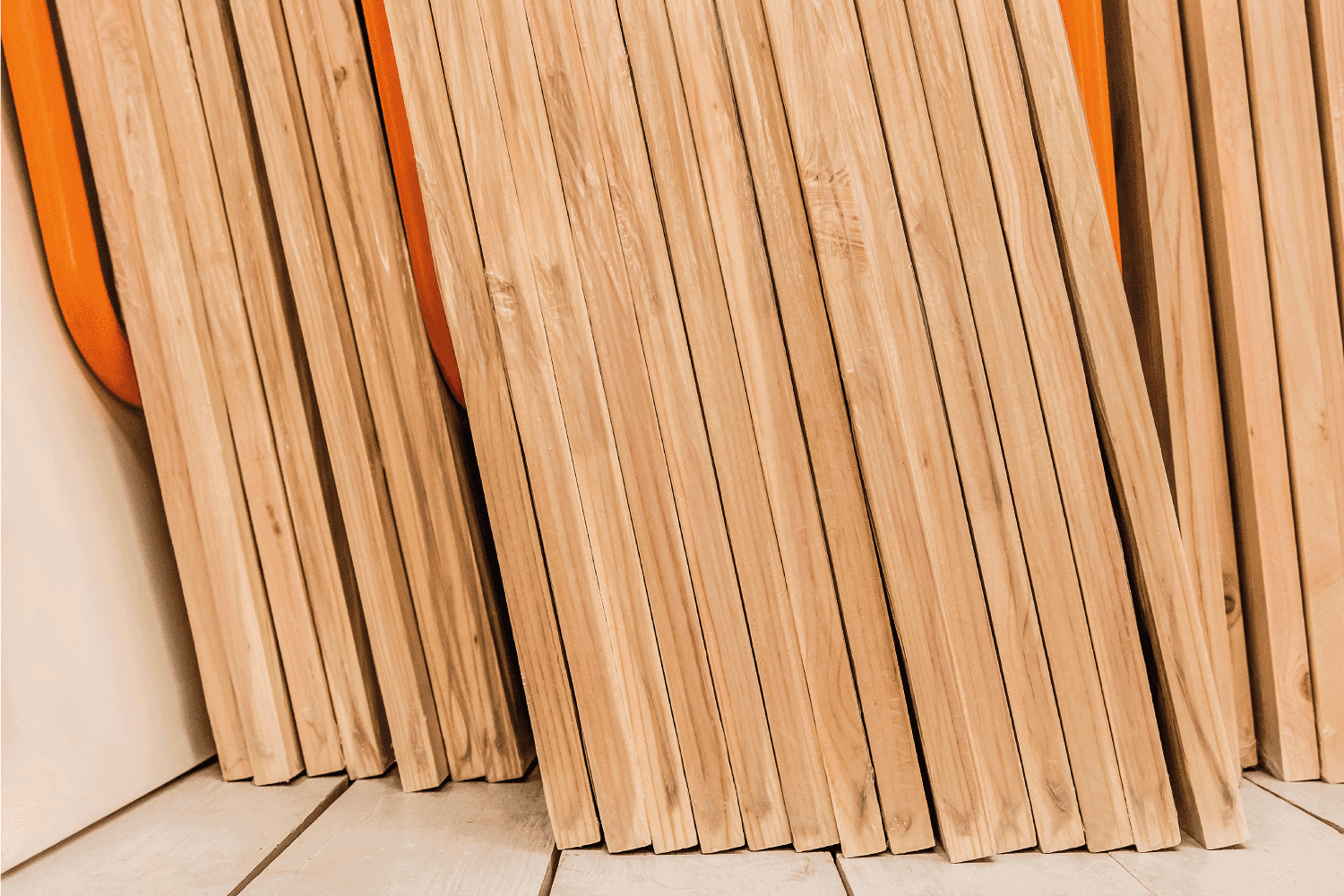 Assortment of wood panels in a hardware store, building materials, boards