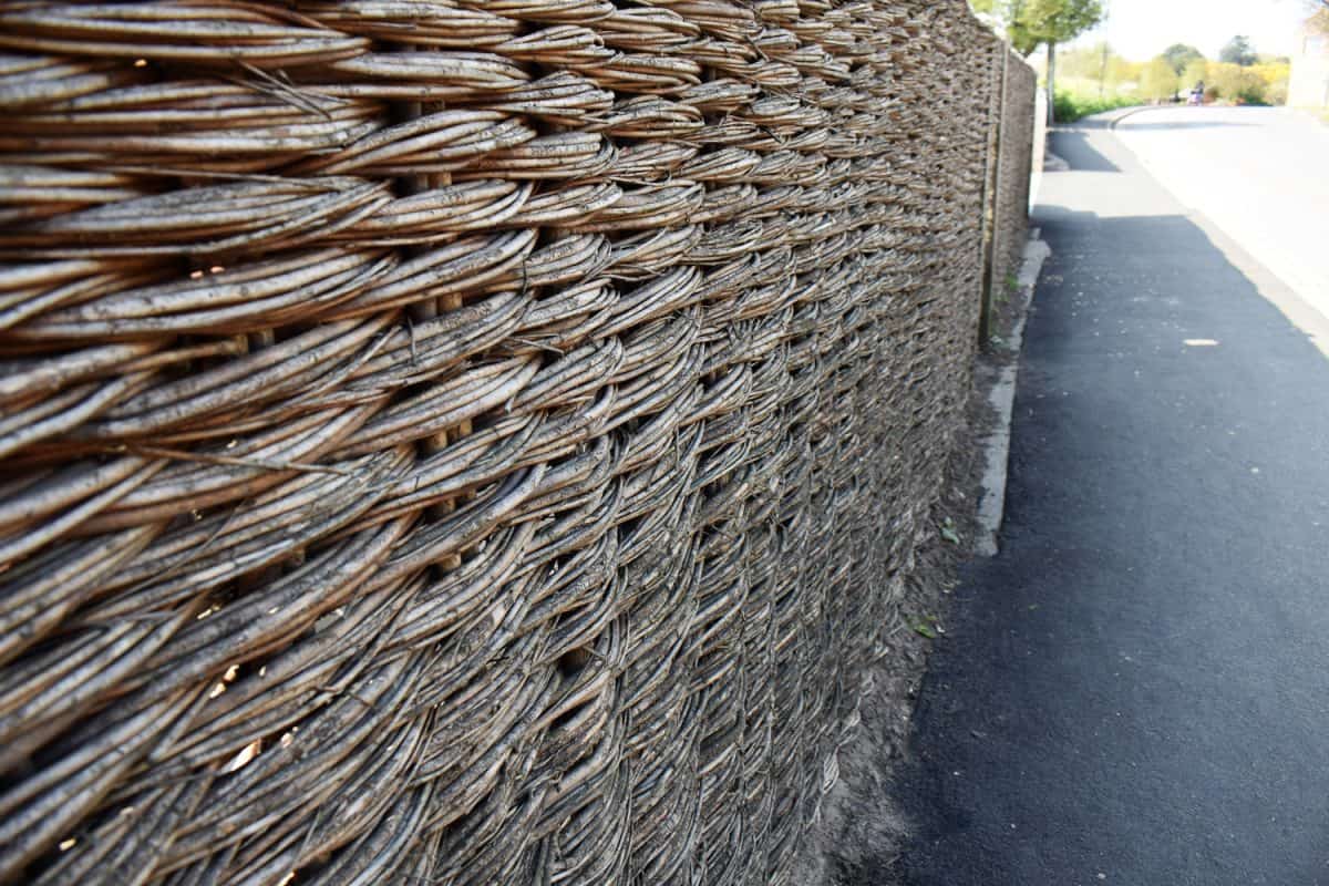 Close up of wicker fencing
