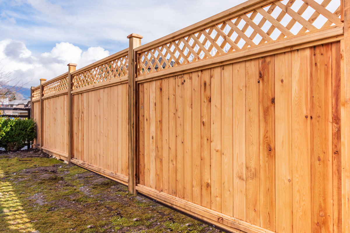 Fence built from wood in outdoor for security and privacy concept
